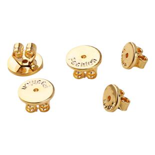 镀18k金耳帽耳钉后塞纯银耳堵耳塞防掉防滑耳扣固定扣DIY配件