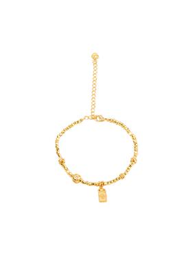 三福中式新春金绳手链单条 喜庆传统优雅首饰配饰链条851794