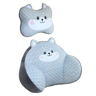 2025新款汽车头枕护颈枕冰豆豆靠枕头卡通可爱车内用腰靠垫套装女