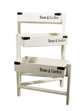 田园做旧花架客厅室内木质多功能