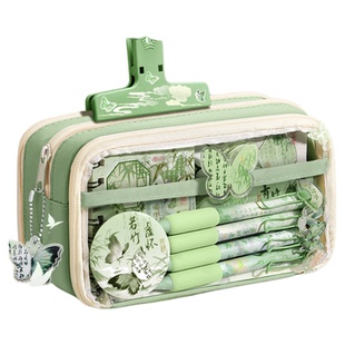 13层plus版中国风笔袋高颜值大容量女生2025新款超火文具盒ins风女孩款小学生透明铅笔盒痛包初中男生文具袋