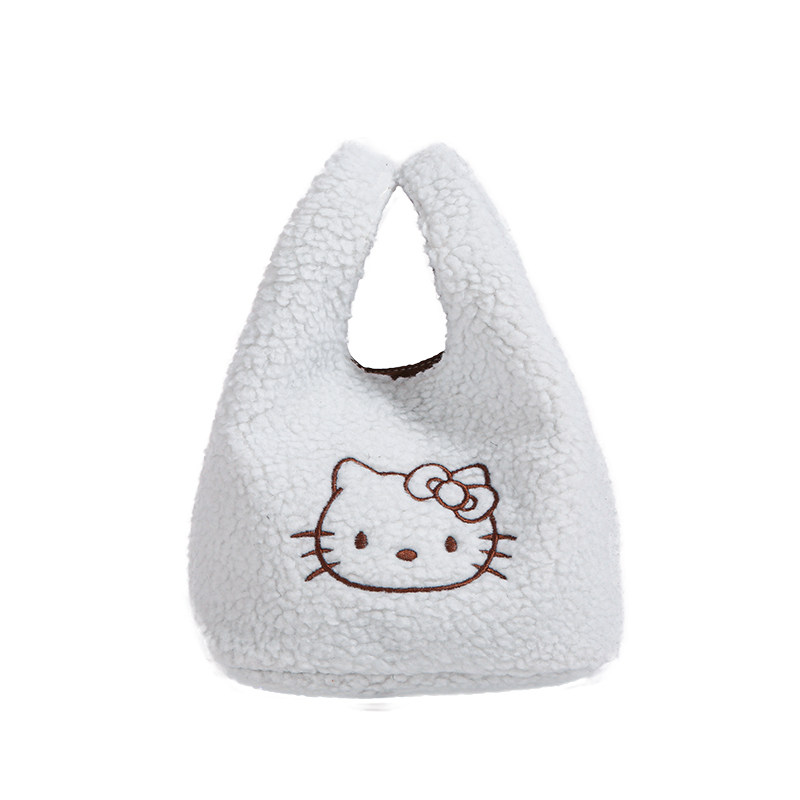可爱卡通HelloKitty羊羔毛手拎包