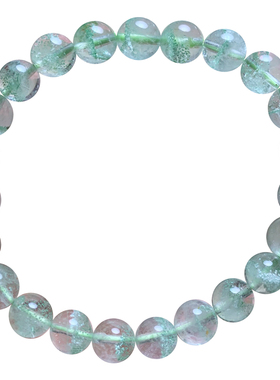 天然冰透翠幽灵水晶手链情侣礼物