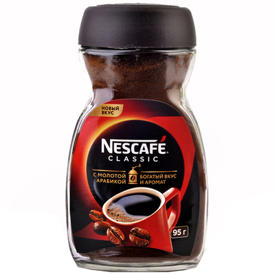 雀巢俄罗斯瓶装95g苦咖啡Nescafe