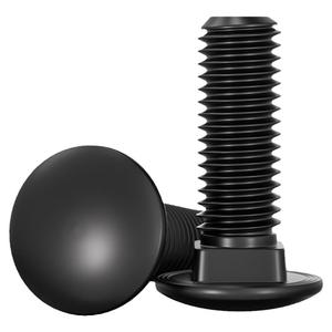 黑色304不锈钢小头马车半圆方颈 镀黑锌桥架扁头四方螺丝M4M5M6M8