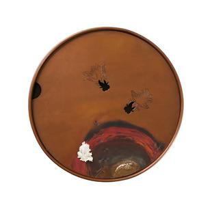 复古鎏银紫铜茶盘高端茶台家用储水式茶海纯铜壶承茶壶托干泡台