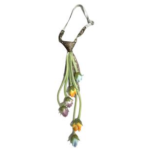 原创小众【花茎】飘带领带森系花朵装饰领结个性仙系礼服甜妹配饰