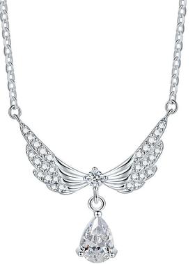 周六福S925银天使之翼项链女O字链百搭送女友本命年礼物