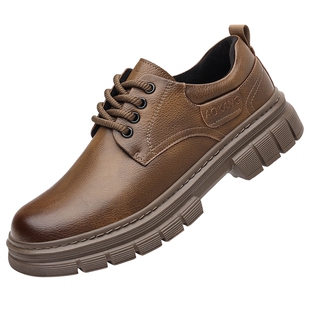 奥康 男鞋2026秋冬季加绒保暖真皮系带商务休闲皮鞋防滑工装鞋子H