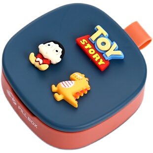 便携式小药盒 卡通小号迷你密封四格7天分装大容量随身药丸收纳盒