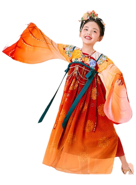 年衣童装女童贵妃汉服改良古装春秋古风唐装儿童演出服汉服演出服