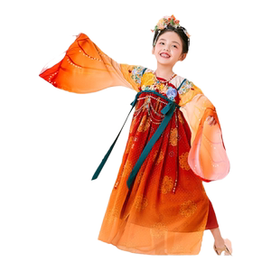 年衣童装女童贵妃汉服改良儒裙秋新款古风唐装儿童中秋演出服仙