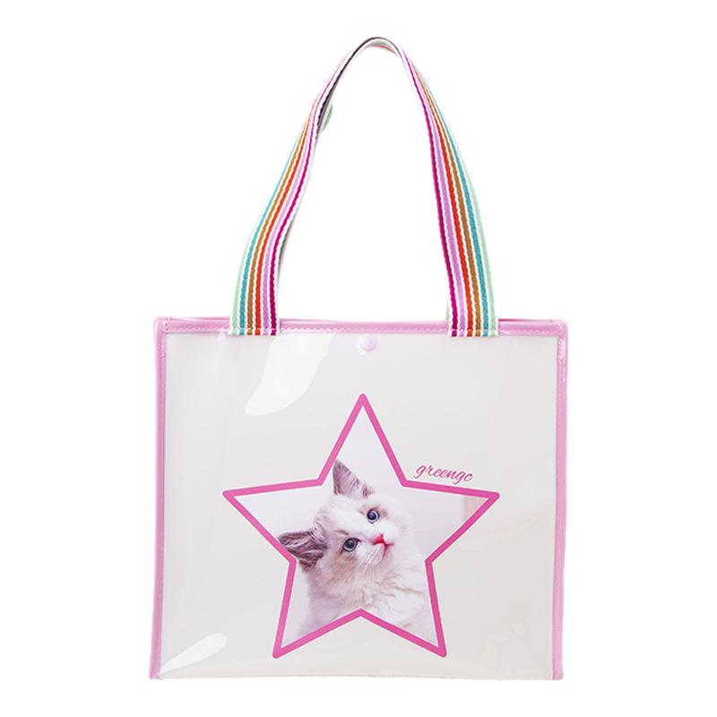 尚盈粉红星星布偶猫透明果冻包