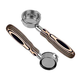 IKAPE意式咖啡“玛瑙”无底手柄咖啡机改装配件304不锈钢实木彩木