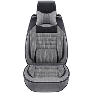 后排亚麻汽车坐垫一体长条座套小车内防脏座椅位四季通用棉布垫子