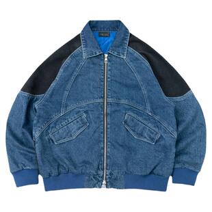 THEWIZBRAND 周深同款复古vintage水洗拼接刺绣牛仔夹克外套男女