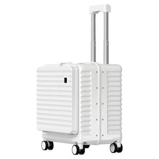 侧开18寸登机行李箱女小型20寸16短途旅行超轻前开口铝框拉杆箱男