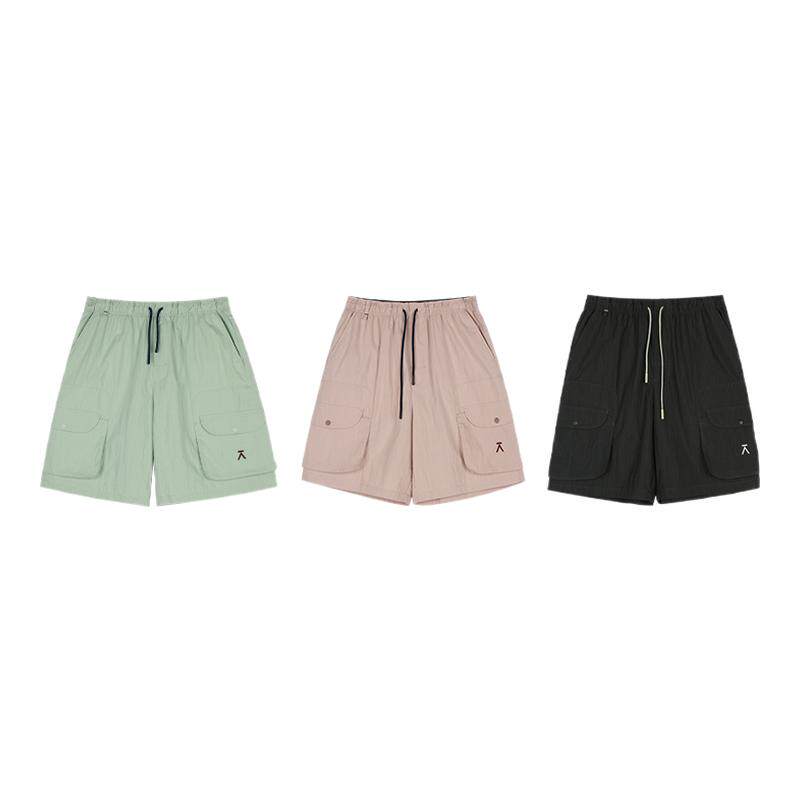 ACMEITEM爱棵米 户外亲子大容量口袋短裤宽松绣花休闲裤子男女