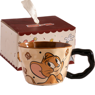 猫和老鼠杯子女生日礼物陶瓷马克杯大容量家用办公室情侣早餐水杯