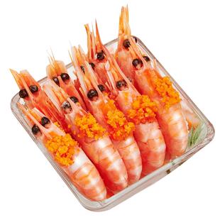 北极虾北极熊北极甜虾刺身头籽冰虾鲜活速冻带籽新鲜冷冻即食海鲜