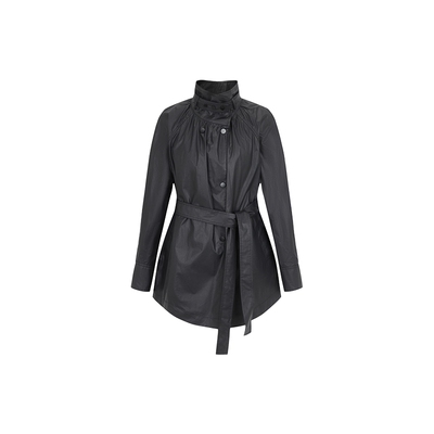 none气质中长款腰带收腰外套