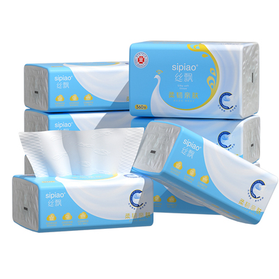 丝飘抽纸家庭装实惠装面巾纸柔韧原生木浆加厚大包优等品整箱批