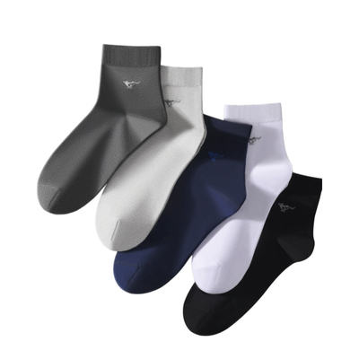 七匹狼男士纯棉中筒袜子防臭吸汗抗菌黑色商务全棉短袜春夏季男款