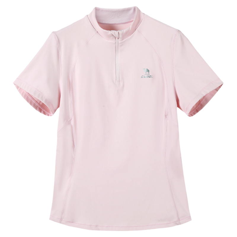 骆驼健身立领速干T恤女2026夏季新款吸湿运动网球瑜伽服短袖上衣