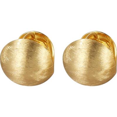 925纯银针复古磨砂圆球耳环