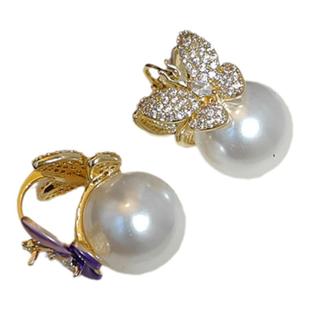 蝶舞蝶影~ZLOMJ蝴蝶花瓣双生耳扣轻奢百搭高级感耳饰2024年新款女