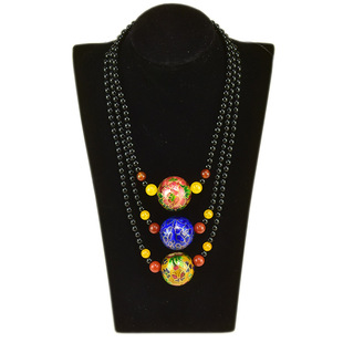 北京景泰蓝铜珠项链30mm珠子锁骨链毛衣链复古风古装配饰闺蜜礼品