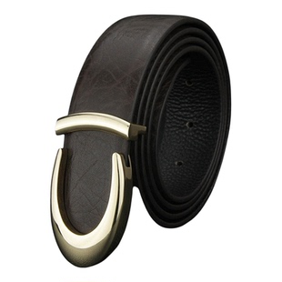 皮带男士真皮韩版潮青年休闲平滑扣裤腰带个性时尚百搭内扣式裤带