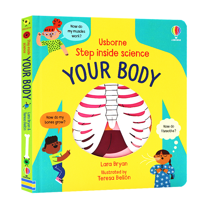 Usborne 走进你的身体 英文原版绘本 Step Inside Science:Your Body 学龄前幼儿童科普认知识类英语读物 早教启蒙洞洞纸板翻翻书