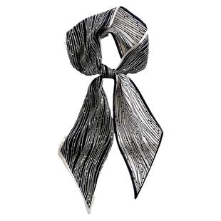 小长条细窄丝巾女黑白飘带装饰丝带搭配衬衫护颈围脖子领带薄围巾