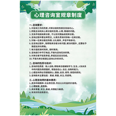 心理咨询室管理规章制度装饰挂画