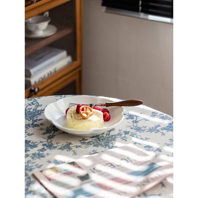 素白|栀子 骨瓷餐盘8英寸陶瓷餐具水果盘家用深汤实用日式饭盘