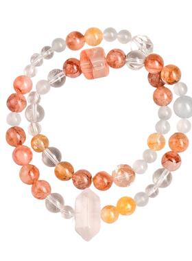 天然黄胶花手串女款红胶花多宝叠戴双圈手链转运暴富聚财吸金招米