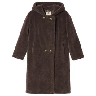 【100%绵羊毛】诗篇专选雅丹风软糯颗粒绒连帽毛绒大衣冬款