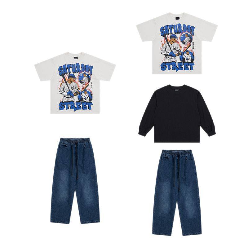 儿童嘻哈街舞演出服T恤套装爵士潮服男童女童hiphop表演服装夏季