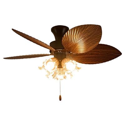 中古风风扇灯南洋风餐厅卧室客厅书房静音吊扇灯美式智能风扇灯