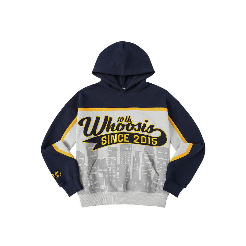 WHOOSIS(不知其名)十周年撞色拼接套头帽衫卫衣秋冬美式休闲男