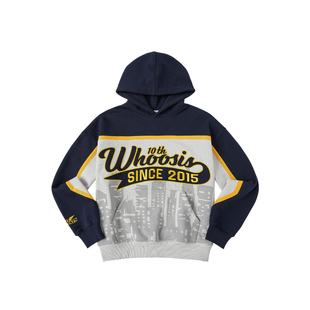 WHOOSIS（不知其名）十周年撞色拼接套头帽衫卫衣秋冬美式休闲男