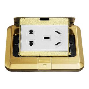 双门子不锈钢弹起地插座防水隐藏式六孔五孔地插电脑千兆网络口