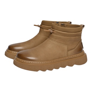 VOLO犀牛雪地靴男2026新款冬季真皮男士户外加厚保暖防寒男款靴子