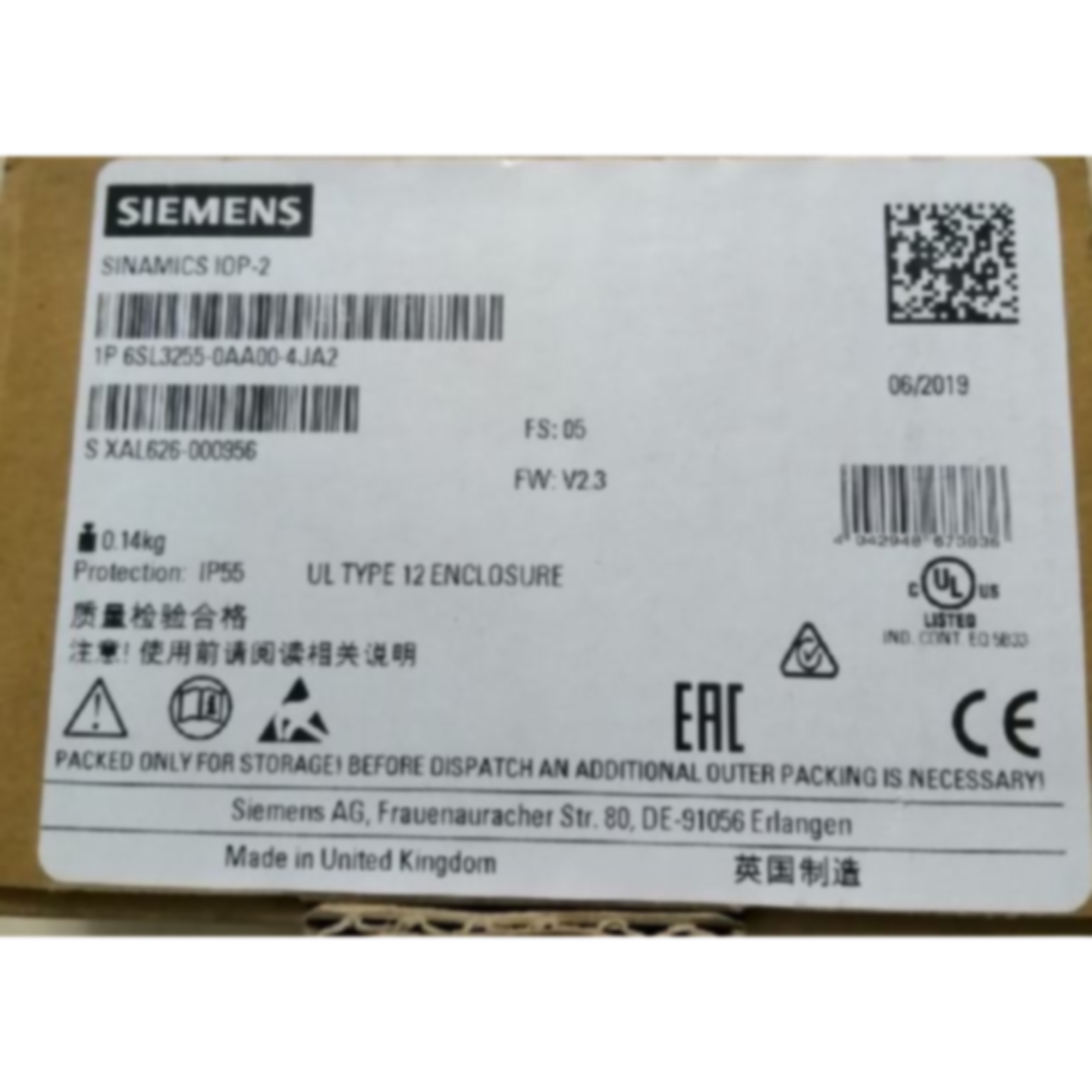议价6SL3255-0AA00-4JA2西门子变频器选件 6SL32550AA004JA2操作