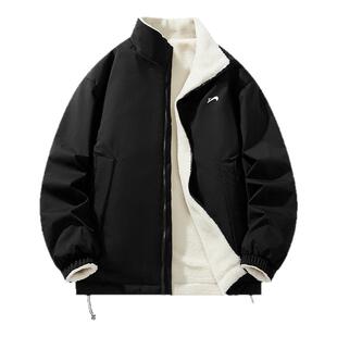 贵人鸟男士棉服男款冬季羊羔绒外套男冬装加绒外套男士夹克棉外套