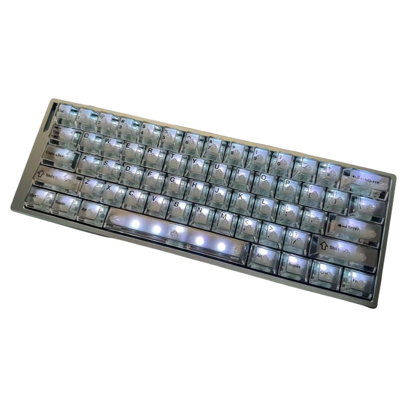 雾透白PC键帽移印白字适配磁轴