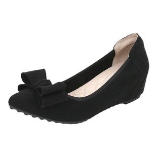 工作鞋女黑色久站不累2026春季新款浅口坡跟单鞋32 33 34小码女鞋