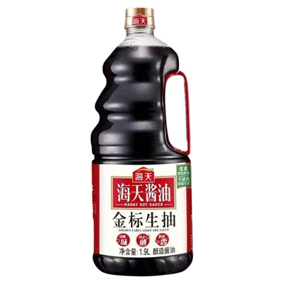 海天金标生抽1.9L瓶装厨房调味品炒菜酱汁凉拌酿造酱油餐饮专用