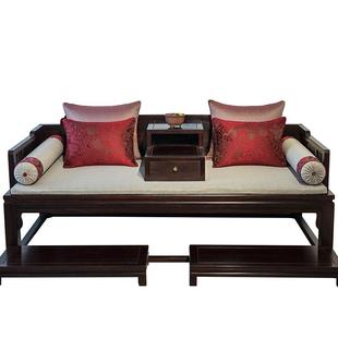 新中式罗汉床垫子带靠背红木沙发坐垫定制实木海绵垫飘窗垫乳胶垫